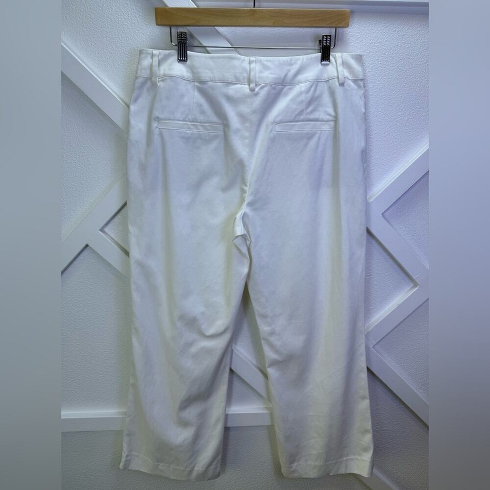 Alice + Olivia Janis Low Rise Cropped Flare Trouser Pants White Size 12 Lyocell - Picture 7 of 13